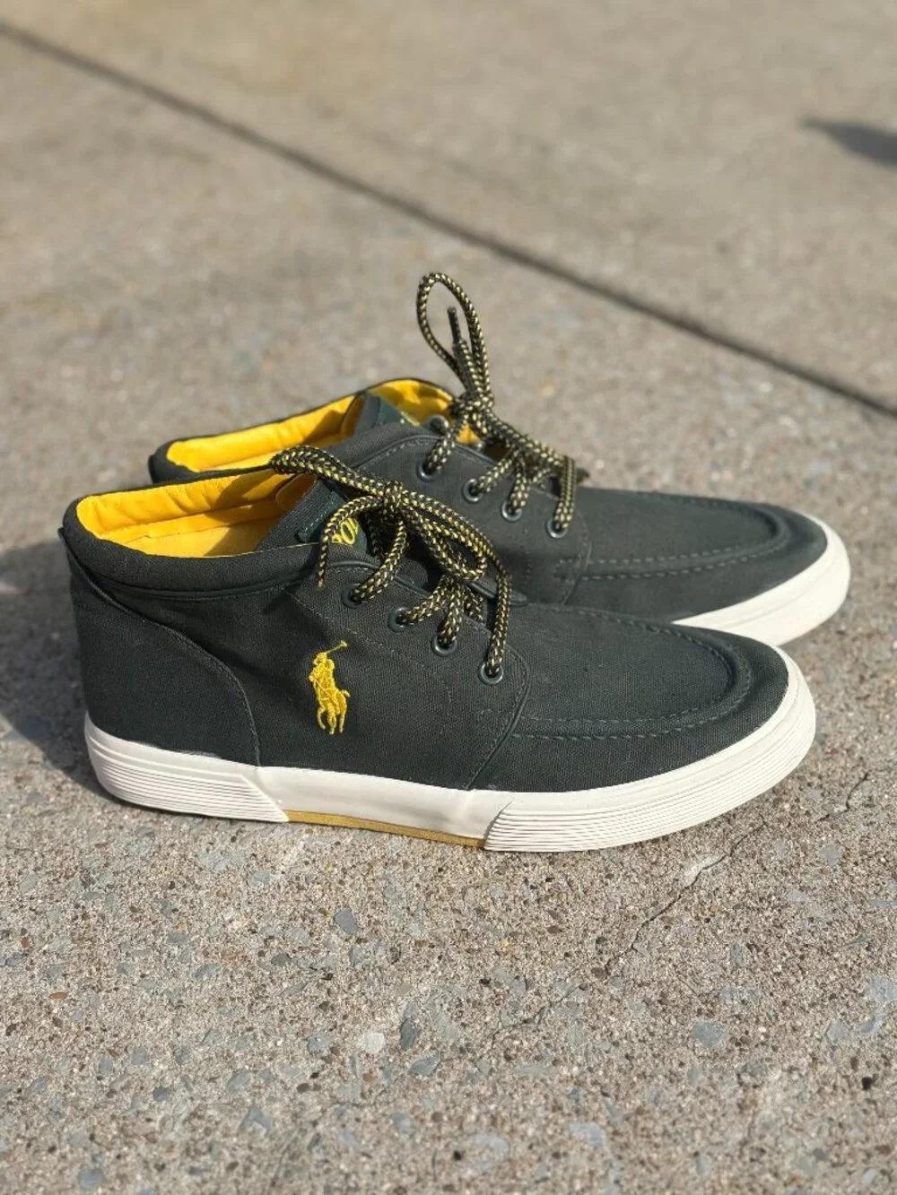 Polo Ralph Lauren Federico Mens 9D Green Canvas Chukka Shoes Old Money Prep 4022